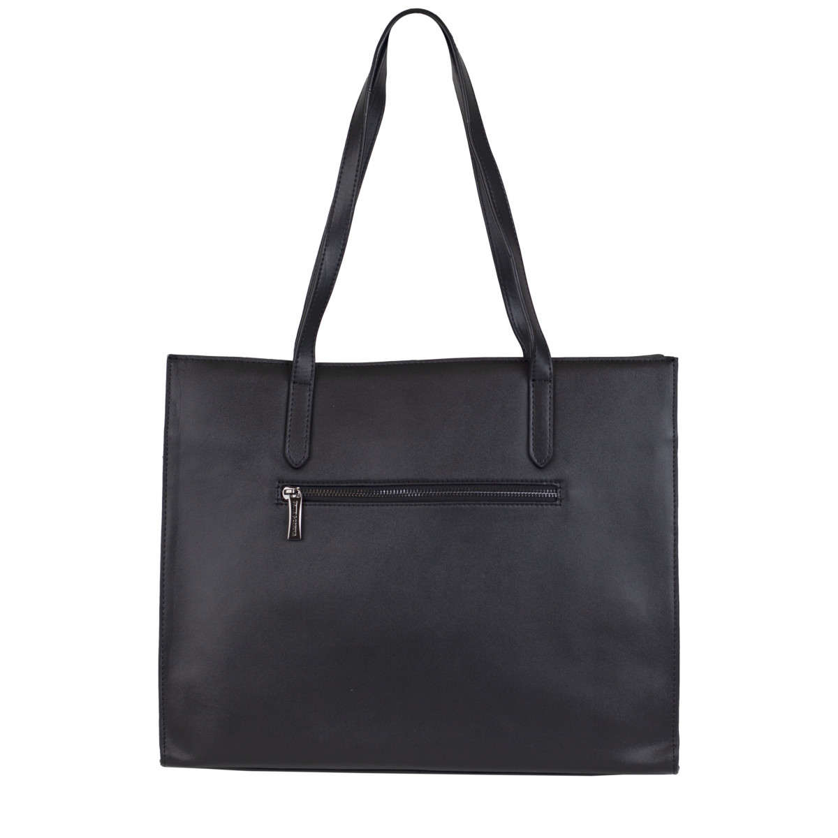 Black school tote bag with online zip